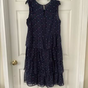 J.crew navy blue lip print dress NWT size 14